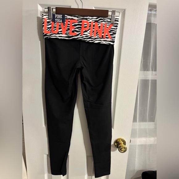 Victoria's Secret Pants - Victoria's Secret Black Leggings with Zebra and Pink Accents